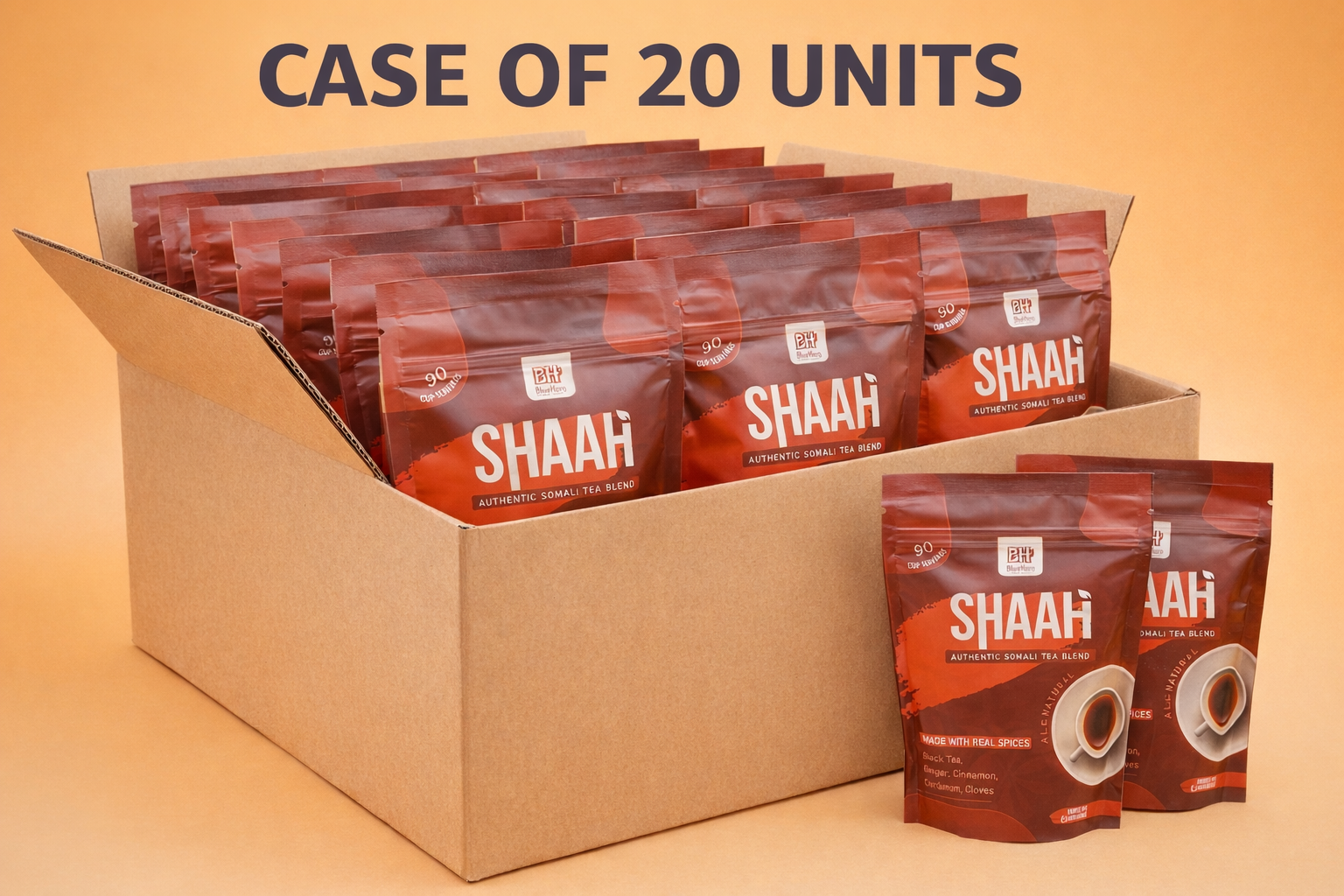 Wholesale: Case Pack - Shaah Somali Tea Blend (30 Servings) - Case of 24 Packages
