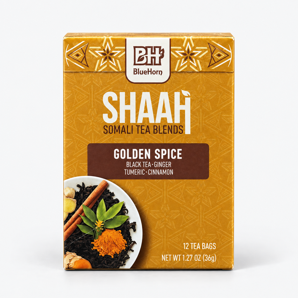 BlueHorn Golden Spice Shaah, box of 12 tea bags